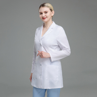 Blouse de laboratoire la plus vendue, à manches longues, blanche, vente en gros d'usine, uniforme d'infirmière d'hôpital, blouse blanche pour médecins adultes