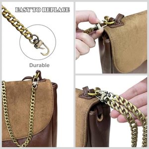 WEICHUAN DIY Iron Flat Chain Strap Handbag Chains Accessories <b>Purse</b> Straps Shoulder Cross Body Replacement Straps With Metal Buc - Product Image 2