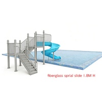 Toboggan aquatique en fibre de verre en spirale, hauteur 1,8 m, pour aire aquatique et piscine, certifié EN1176 CE