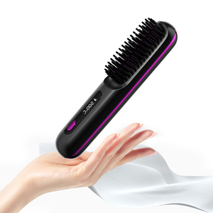 0728 Portable Mini Hair Straightener Comb <b>Heating</b> Style Tools Straightening Wireless Cordless Brush - Product Image 1