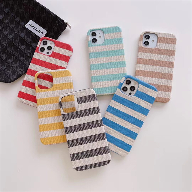Fashion Colorful Striped Mobile Phone Case for iPhone 16 Pro Max 15 14 13 12 Hard PC Back Cover