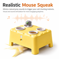 Juguete Interactivo para Gatos, Casa de Queso con Ratón Sonoro Automático, Juguete Electrónico Recargable para Mascotas, Venta al Por Mayor de Fábrica