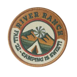 custom fabric embroidered patch badges sew on embroidery patches personalized 100% embroidered clothing patches