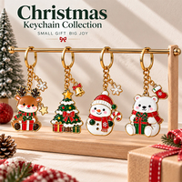Porte-clés émaillé de Noël, Bonhomme de neige, Globe à neige, Pingouin, Tasse de Père Noël, Personnalisé OEM, Plaqué or, Vente en gros, Fabricant