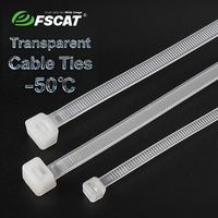 FSCAT Nouvelles attaches de câbles transparentes résistantes au froid -50°C ° C (-58 ° Attaches en nylon 66 basse température pour la chaîne du froid en extérieur en hiver