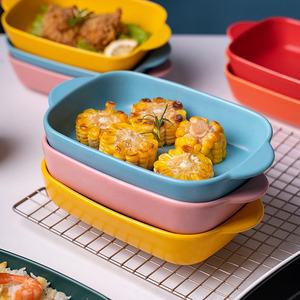 Bandeja de cerámica para hornear en el hogar, plato para arroz y queso, vajilla de plata, tazón de arroz, plato para fruta, <span class=keywords><strong>horno</strong></span> <span class=keywords><strong>microondas</strong></span> de China - Product Image 5