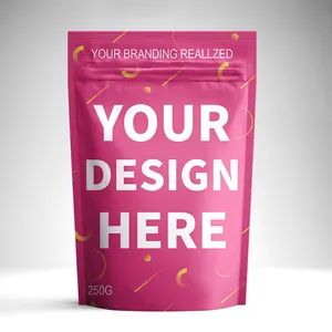 Stampa personalizzata cibo Stand Up richiudibile cerniera chiusura lampo in alluminio Mylar sacchetti di imballaggio per alimenti sacchetti