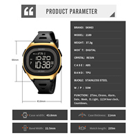 Bestseller SKMEI 2189 Quadratische Digitale Sportuhr Duale Zeitanzeige EL-Licht Alarm Chronograph 8 Lebendige Farboptionen Uhr Reloj