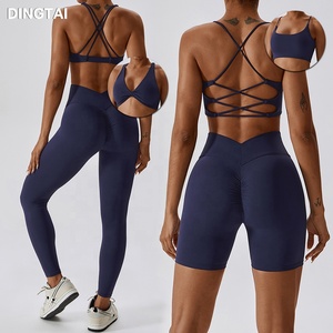 Abbigliamento Fitness personalizzato per ragazze abbigliamento sportivo da donna Spandex Set da Yoga reggiseno e <span class=keywords><strong>Leggings</strong></span> Set <span class=keywords><strong>corto</strong></span> - Product Image 3