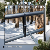Attaches zippées exclusives avec dent double face Superstrong 100 livres Sangle de câble robuste Attaches de câble en nylon à double dent
