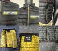 Vente en gros Gilet d'hiver en coton avec poche zippée Veste sans manches avec logo personnalisé Gilet bouffant pour hommes