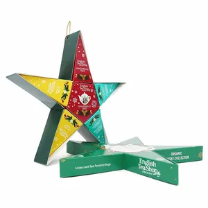 6 Day Five-pointed Star Shaped Advent Calendar Box For Tea Package