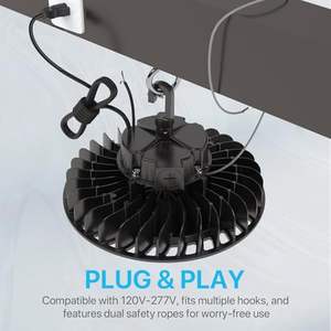 Lámpara Industrial LED de Alta Potencia para Taller o Almacén, 36000LM, 277-480VCA, 3 Vatios, Cable de 5 Pies, Iluminación Comercial - Product Image 6