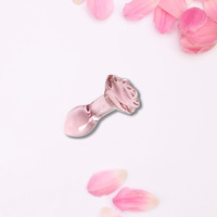 Pink Vaginal Pretty Butt Beads Ass Dildo Pene Adulto Sex Toy Glass Anal Plug Para mujeres Crystal