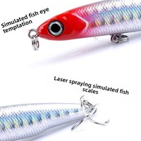 Leurre dur micro-vibrant pour micro-vibrations, type 'Silverfish Minnow', coulant, ultra-lancer longue portée, crankbait pleine colonne d'eau pour la pêche au bar