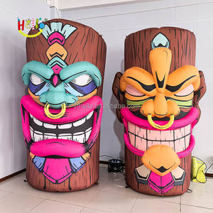 Hawaiian Solar Garden Tiki Estatua Inflable Luau Decoración al aire libre - Product Image 5