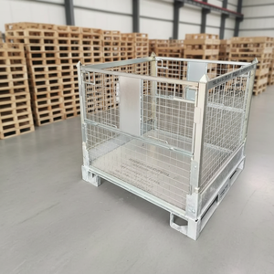 Cage de rangement professionnelle en treillis métallique empilable, haute capacité, certifiée ISO9001, pour entrepôt - Product Image 2