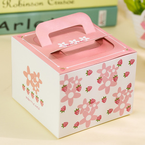 Şeffaf bir pencere ve kolu ile özel baskı kek kutusu 6 inç <span class=keywords><strong>8</strong></span> inç 10 inç kek kutusu - Product Image 6