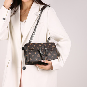 Vintage Wine Red <b>Small</b> Square Chain Women Crossbody Shoulder Bag Famous Logo Luxury Designer Daily <b>Handbag</b> - Product Image 2