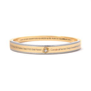 Diamond <b>Bracelet</b> 316L Stainless Steel PVD Gold Plated Rose Design Sustainable Resistant Jewelry - Product Image 2