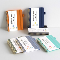 Carnet à spirale double A5 A6 B5 rétro en PU à couverture rigide, à feuilles mobiles, avec papier quadrillé/linéé blanc pour étudiants