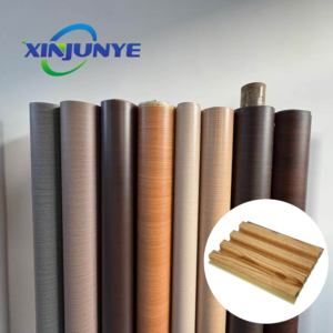 Film PVC décoratif en rouleau, prix usine, membrane sous vide pour porte, <span class=keywords><strong>vinyle</strong></span> en stock pour armoire, échantillon de film décoratif PVC - Product Image 5