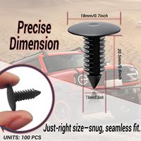 100 clips de fixation pour pare-chocs et ailes de voiture, en nylon, taille du trou de 7 mm (1/4 po), compatibles avec GM # 1605396, 1595864