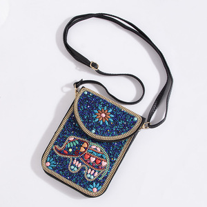 Groothandel Bohemian Stijl Kraal Shell Bloem Prachtige Pu Reis Enkele Schoudertas Crossbody Magnetische Gesp Damestas - Product Image 5