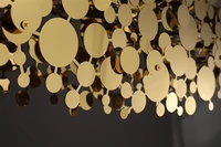 Décoration intérieure de restaurant, luminaire suspendu carré en acier inoxydable de luxe en laiton et acier, LED, pour hôtel, villa, salle à manger