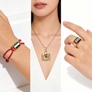 Collares y Pulseras Personalizados con Mapa de los Emiratos Árabes Unidos, Joyería de Aleación Metálica para Turismo, Accesorios Culturales de Oriente Medio, Fábrica Certificada para Grandes Marcas - Product Image 5