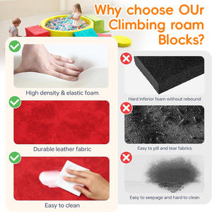 Set da arrampicata in schiuma da 8 pezzi per bambini + giocattoli morbidi da interno per bambini da 1 a 3 anni, con gradini e rampa a triangolo - Product Image 5