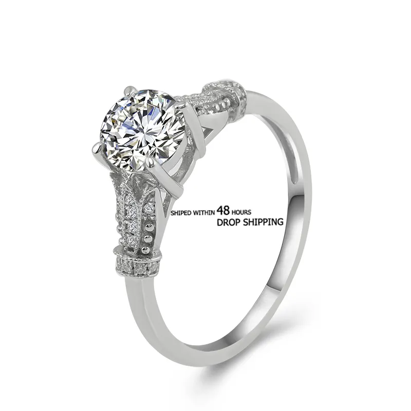 Fedi nuziali gioielli provenzali anello in oro personalizzato Moissanite gemma diamante fidanzamento donne anelli Moissanite S925 placcato