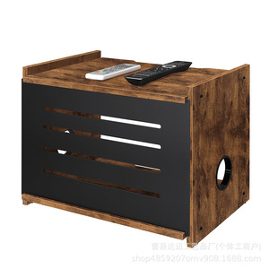 Caja de almacenamiento de madera para router con gestión de cables, organizador de escritorio para módem WiFi, regleta de alimentación y soporte para proyector - Product Image 5