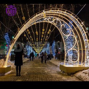 Outdoor LED Archway <b>Light</b> Waterproof Motif Decoration Christmas Tunnel Plaza Mall Walk Through Event Gate - Product Image 4