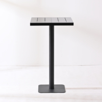 Table de bar haute carrée noire pour 2 personnes, en plastique, pour restaurant, cuisine, îlot ou extérieur – Vente en gros directe usine