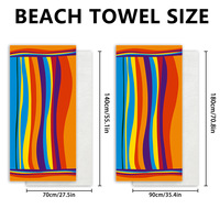 Custom Multicolor Sublimation Striped Beach Towels Microfiber Absorbent Quick Dry Beach Bath Towel with Prints