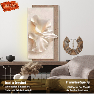 Tranh treo tường nghệ thuật UNIART phong cách Wabi Sabi 3D LED nổi, điêu khắc đá sa thạch, tối giản, trang trí tường bằng gỗ, phù hợp với phong cách Art <span class=keywords><strong>Deco</strong></span> - Product Image 3