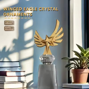 Trophée en cristal K9 en forme d'étoile dorée, plaque vierge en verre pour souvenir ou cadeau - Product Image 6
