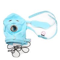 Blinder complet détachable couverture oeil gode bouche Gag PU cuir Bondage tête capuche pour unisexe adulte jouer, BDSM/LGBT capuche