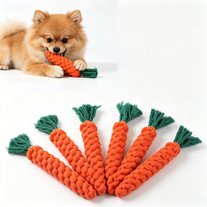 Jouet pour <span class=keywords><strong>chien</strong></span> en coton naturel non toxique tressé en forme <span class=keywords><strong>de</strong></span> carotte, résistant aux morsures, accessoire <span class=keywords><strong>de</strong></span> dentition, soulage l'<span class=keywords><strong>anxiété</strong></span> <span class=keywords><strong>de</strong></span> <span class=keywords><strong>séparation</strong></span> du <span class=keywords><strong>chien</strong></span> - Product Image 1