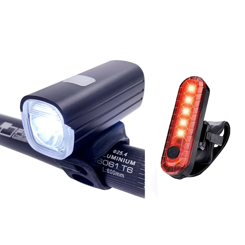 2023Amazon Hot Selling USB Rechargeable Bike Light Set Super Bright Front Headlight and Back LED Rear Bicycle Light for Cyclists