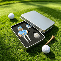 Kit Cadeau de Golf Personnalisable OEM en Gros – Marqueur de Balle, Outil de Réparation de Divots, Jeton de Golf en Métal avec Logo Personnalisé
