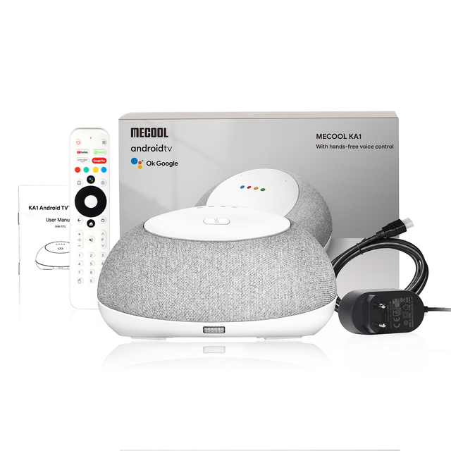 MECOOL HomePlus KA1 DVB T2 Android 11.0 4GB 32GB Portable Wireless DC Powered Metal Soundbar for Assistant Home Hub Speakers