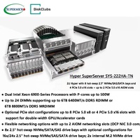Supermicro Hyper SuperServer SYS 222HA TN 2U Rackmount AI Server Prosesor Dual Intel Xeon Seri 6900 8 Slot NVMe Hot Swap