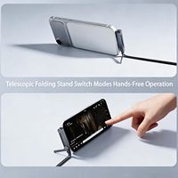 Câble Type-C vers Type-C, câble de charge rapide 240W avec support de téléphone intégré (1,5 m, noir), 90 °   Support invisible tressé de type C