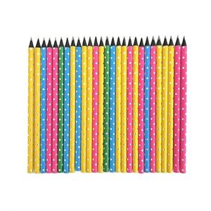 Crayon promotionnel haut de gamme en bois noir HB avec peinture néon et points argentés – Fournitures de bureau et scolaires créatives - Product Image 2