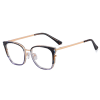 MS 81163 2024 nuevas mujeres TR90 + Metal óptico azul bloqueador de luz gafas personalizable diseño colorido monturas de gafas envío