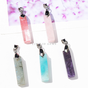 Colgantes <span class=keywords><strong>de</strong></span> <span class=keywords><strong>Piedra</strong></span> Natural JD <span class=keywords><strong>de</strong></span> 26*7mm, Cuarzo Rosa, Obsidiana, <span class=keywords><strong>Ojo</strong></span> <span class=keywords><strong>de</strong></span> <span class=keywords><strong>Tigre</strong></span>, Forma Rectangular, para Fabricación <span class=keywords><strong>de</strong></span> Joyas - Product Image 3