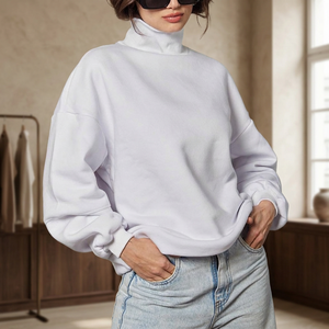 Servicio ODM, Suéter de Cuello Alto con Bordado de Alta Calidad para Mujer, Ecológico, Transpirable, para Otoño, Invierno y Verano - Product Image 1