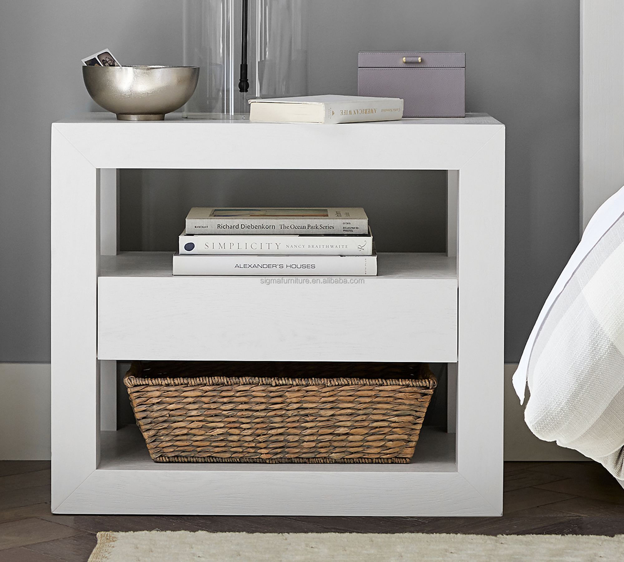 New design modern coffee bedside table cupboard nightstand with drawer